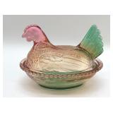 MULTICOLOR HEN ON A NEST