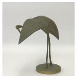 VTG BRASS CRANE HERON FIGURINE