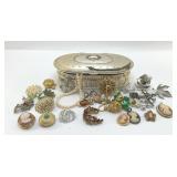 VTG COSTUME JEWELRY, BROOCHES, CAMEOS