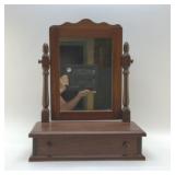ANTIQUE CHERRY MIRRORED DRESSER BOX