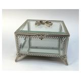 VTG GLASS JEWELRY BOX