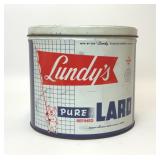 VTG LUNDYS PURE LARD 10 LB TIN
