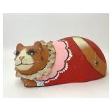 VTG LARGE JEWELED PAPER MACHE CAT