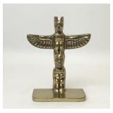 VTG PACIFIC BRONZE HAIDA NATIVE TOTEM POLE FIGURE