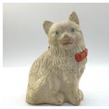 1940ï¿½s CALKWARE CAT WITH RED BOW 8"