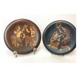 PAIR 1970s BRASS ANCIENT EGYPTIAN WALL PLATES