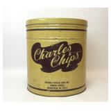 VTG LARGE 3 LB CHARLES CHIPS POTATO CHIP TIN