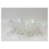 1905 DUGAN GLASS JEWELED HEART OPALESCENT BOWL
