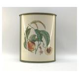 METAL WASTE BASKET WITH FRUIT BOTANICAL
