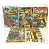 5 ASSORTED MARVEL COMICS FANTASTIC FOUR SUBMARINER