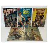 5 ASSORTED WAR AND WESTERN COMICS