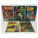 5 ASSORTED DISNEY AND WESTERN COMICS