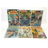 6 ASSORTED DC COMICS, BATMAN DETECTIVE HAWKMAN