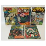 5 ASSORTED DC COMICS SUPERHEROES COMBAT