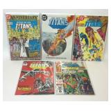 5 ASSORTED DC COMICS THE NEW TEEN TITANS