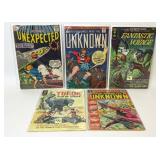 5 ASSORTED ADVENTURE UNKNOWN UNEXPECTED COMICS
