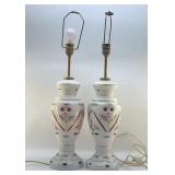 AMAZING 1940's BOHEMIAN GLASS LAMP PAIR