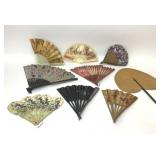 COLLECTION OF 9 VTG HAND FANS