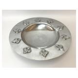 VTG LARGE FLEUR DE LIS ALUMINUM BOWL