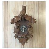 BLACK FOREST CUCKOO CLOCK WITH OWL TOPPER