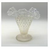 FENTON HOBNAIL DOUBLE RUFFLED VASE