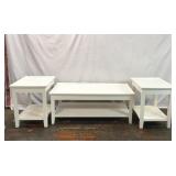 COFFEE TABLE & 2 WHITE END TABLES