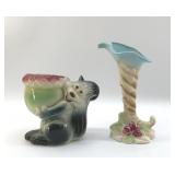 1950S CORNUCOPIA, SQUIRREL WITH ACORN VASES