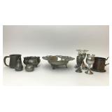 ASSORTED VTG PEWTER METAL BOWL CUP KITCHENWARE