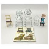 ASSORTED MINIATURE DOLL HOUSE CHAIRS