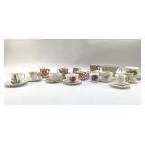 ANTIQUE TEA CUPS AND SAUCERS ASSORTMENT
