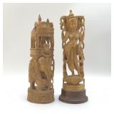 HINDU CARVED WOOD FIGURES