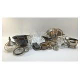 SILVER PLATE AND CRYSTAL ASSORTMENT