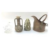 CARVING, VASE, COPPER BUCKET, ORNAMENT