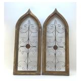 RUSTIC CHURCH WINDOW ART PAIR