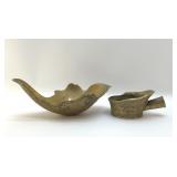 2 BRASS BOWLS, ASIAN MOTIF
