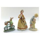 3 FIGURINES, ANDREA LADY, HELPING HANDS, BUNNY