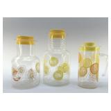 1960's PYREX LEMONADE PITCHER TRIO
