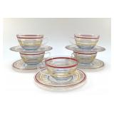 BANDED RING VINTAGE CUPS AND SAUCERS