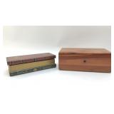 SMALL TRINKET BOXES, STACKED BOOKS, LANE