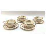 4 Copeland Spode Buttercup Tea cup & Saucers