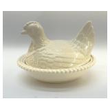 Vintage Holland mold hen on a nest ceramic