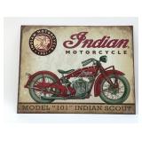 INDIAN MOTORCYCLE METAL SIGN 16 X 12