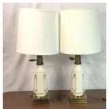 VTG Stiffel porcelain and bronze metal lamps