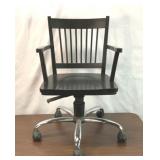 Wood rolling office chair