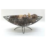 METAL BOWL WITH DRIED MUSHROOMS