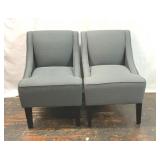 2 MODERN SWOOP ARM ACCENT CHAIRS