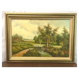 INNES OIL ON CANVAS PASTORAL SCENE