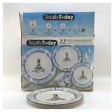 32 PC NAUTICAL LIGHTHOUSE DINNERWARE NEW
