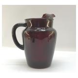 1960's RUBY RED GLASS PITCHER 9'