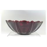 OYSTER & PEARL RUBY RED ANCHOR HOCKING BOWL